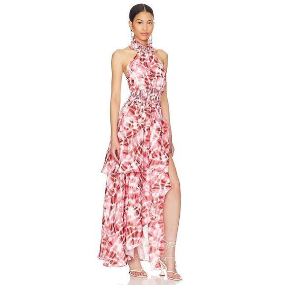 ELLIATT mckenzie high neck smocked asymmetric maxi summer dress Size XL NWT$340 - Picture 6 of 10